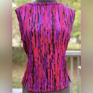 Gorgeous St. John Pink and Purple Abstract top. Size 12